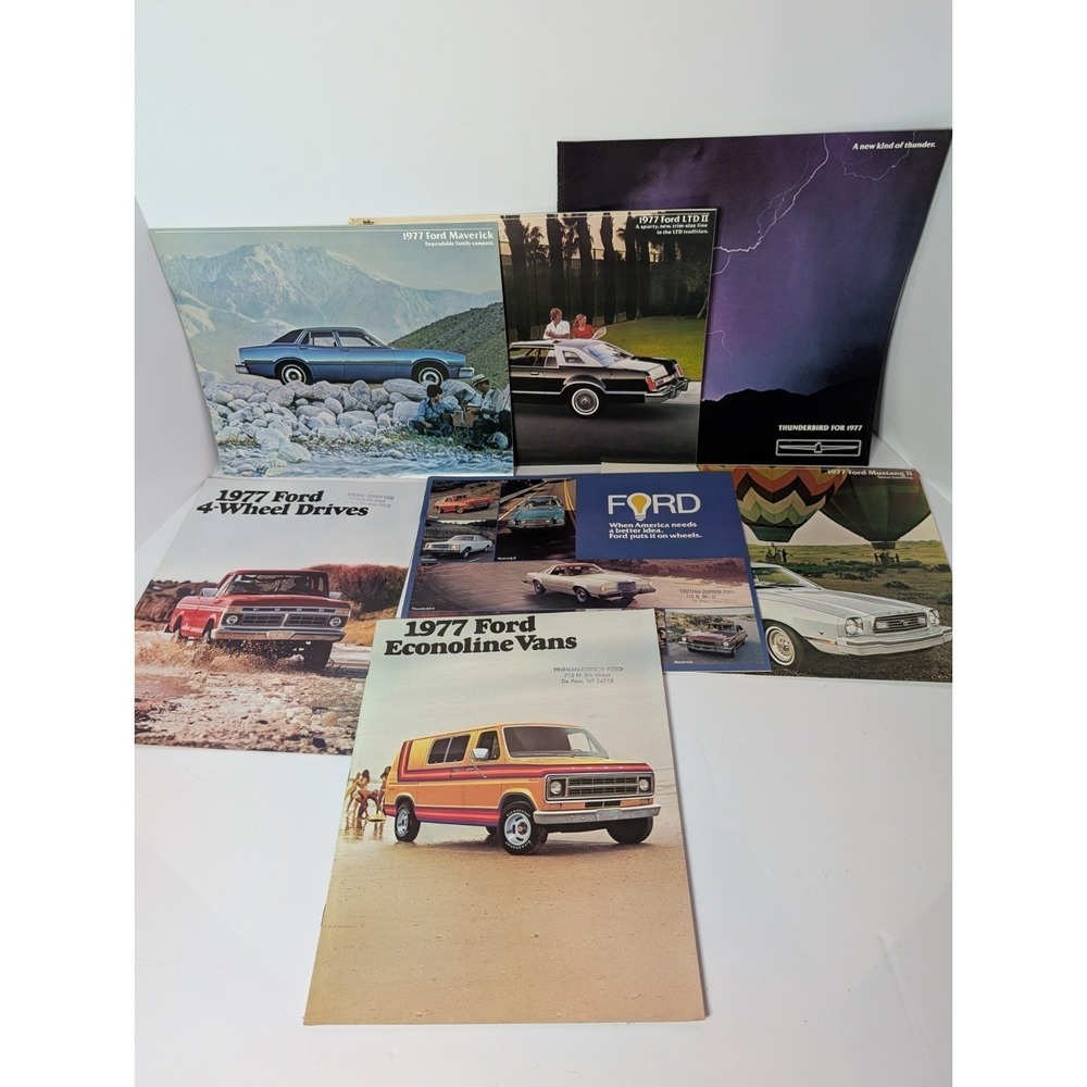 7 1977 Ford Dealer Advertising Materials Brochures Mustang Maverick LTD Lot